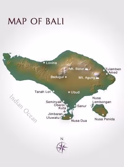 Mapa de Bali Mapa de Bali